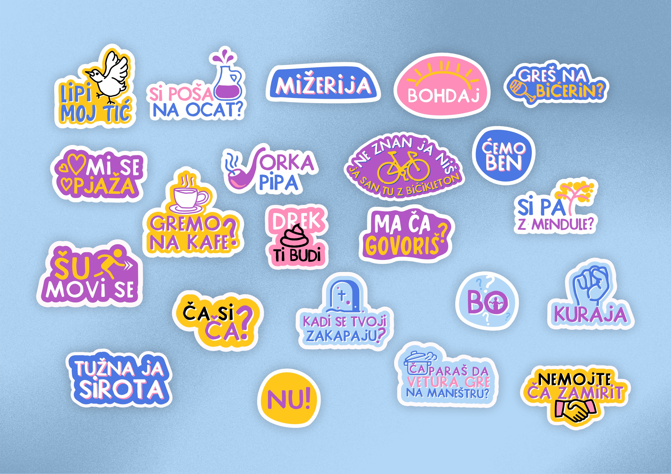 Dizajn Viber & WhatsApp stickera & gifova by Žufić Studio
